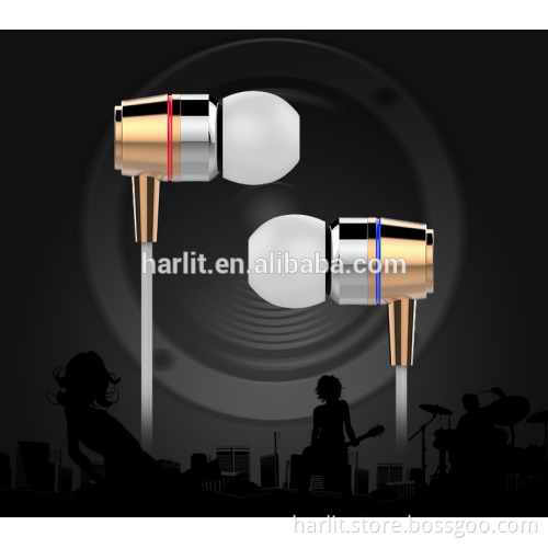 Universal TPE Wired Stereo Metal Earbuds With Mic For IOS Android System